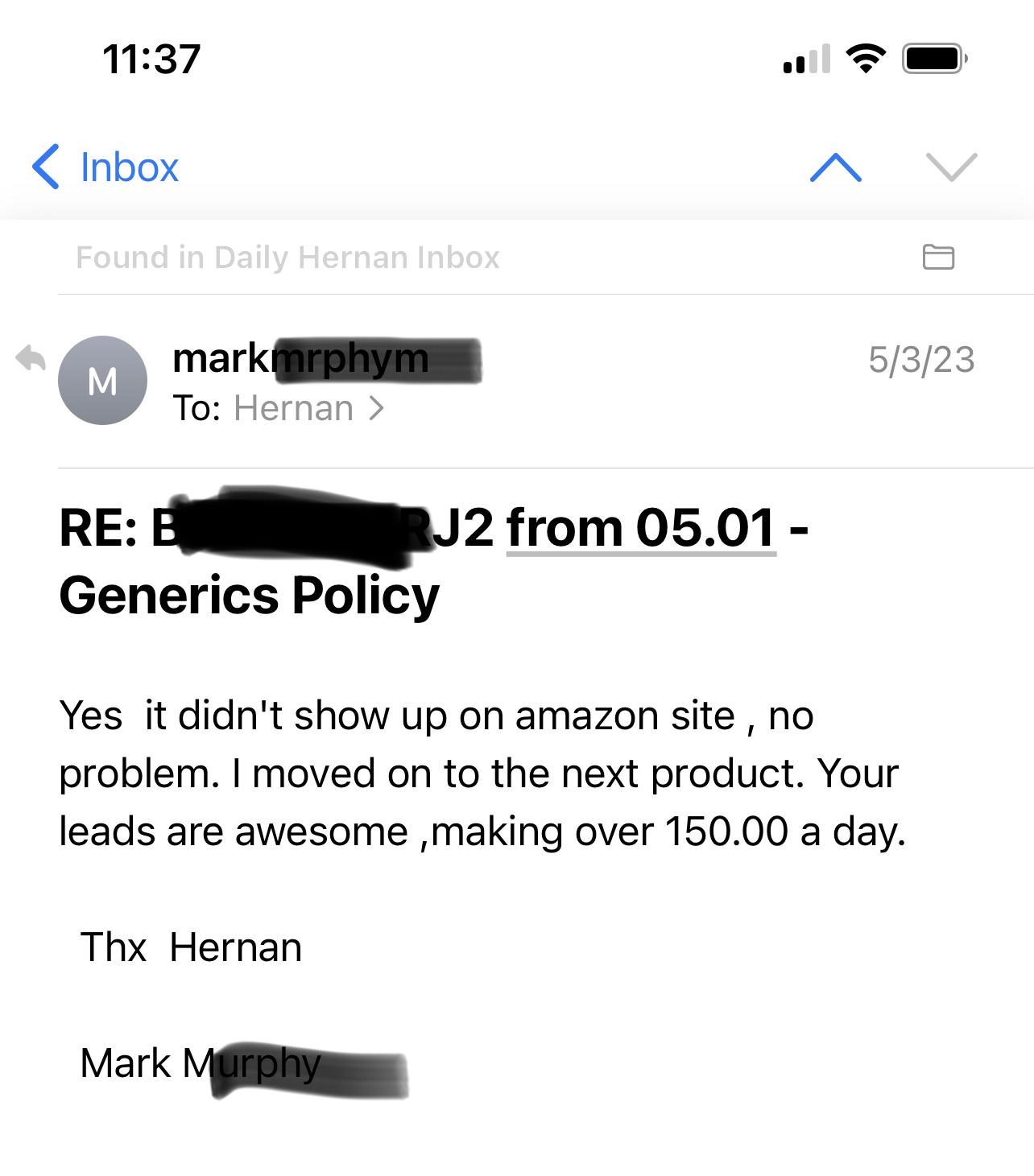 MOnline arbitrage leads result from My OA Leads member