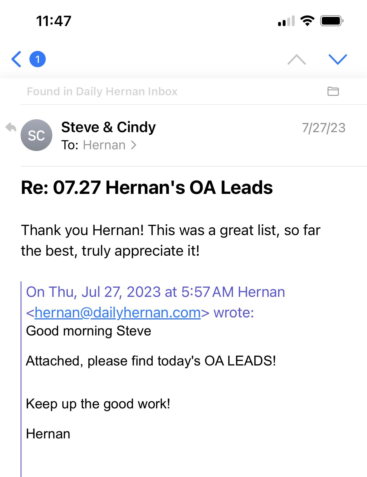 OA leads member profit screenshot