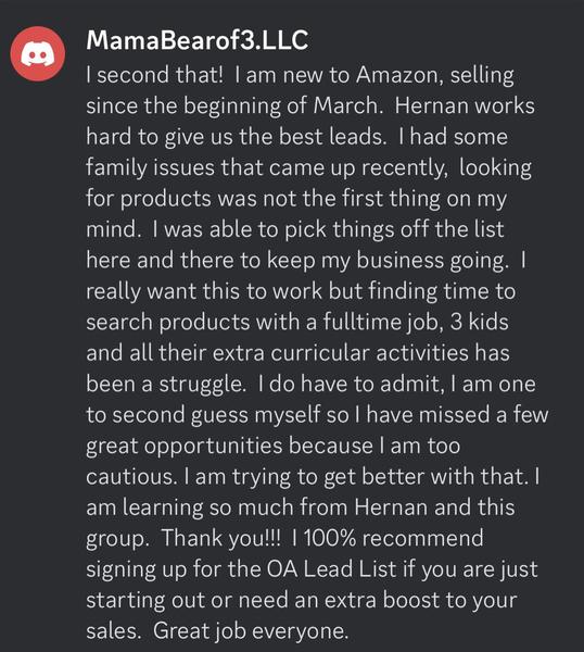 OA leads member profit screenshot